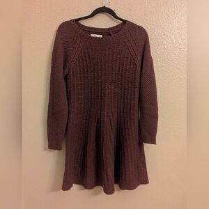 Holister Long Sleeve Sweater Mini Dress - Deep Wine Burgandy